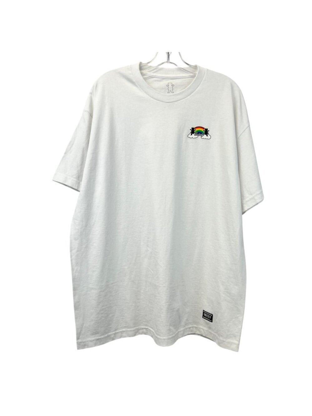 Grizzly Men’s Short Sleeve Rainbow Logo T-shirt White/Multi Sz XL